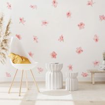 23pcs Peach Blossom Wall Sticker Trendy Boho Style Bohemian Wall Decals for Living Room Bedroom Nursery Kid Room Home Decor