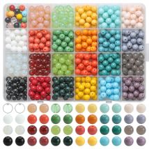 600 teile/satz 8mm Kristallglas runde lose Abstand halter Perlen Kit Handwerk Schmuck DIY Herstellung Armbänder Halskette Ohrring Zubehör