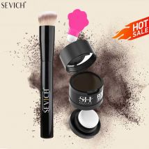 SEVICH Haarschatten-Puder mit Pinsel, wasserfest, schwarze Wurzel, vertuscht, Haar-Concealer, deckt sofortiges Haaransatz-Puder ab