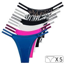 5Pcs Sexy Höschen Frauen Tangas Strass Diamanten G-string Sport Tanga Niedrige Taille Shorts Briefs T-zurück Fitness S-XL