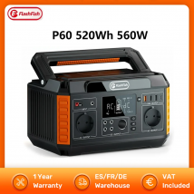 FF FlashFish P60 520Wh Centrale elettrica 560W 140400mAh Generatore solare portatile Generatore solare Presa CA 11 uscite Display LCD