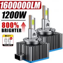 Żarówka LED do reflektorów samochodowych D1S D3S D1R D3R D2S D4S 1200W Canbus HID 12V 24V Turbo Auto Plug&Play Zamiennik Xenonów 1:1 6000K