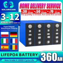 EU US STOCK Grado A 3.2V 360Ah LiFePO4 Batteria 10000+ Cicli Brand New per il campeggio RV Barca Yacht Carrelli da golf Carrello elevatore Celle solari