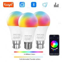 Lampadina LED Bluetooth Tuya Smart Life APP Dimmerabile 15W 18W E27 B22 220V RGBCW Cambio Colore Controllo di Gruppo Ritmo Musicale Temporizzazione