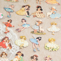 30 Sheets Vintage Cute Character Stickers for Handmade DIY Scrapbooking Guitar Phone Case Notebook Decoration Art Craft