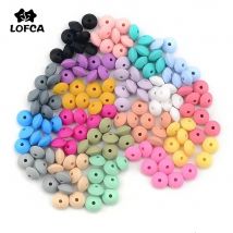 LOFCA 100 pz/lotto Silicone Lente di Lentile 12mm Perline di Silicone del distanziatore Creazione di Gioielli Bulk FAI DA TE Collana Bracciali Accessori per gioielli