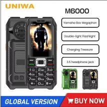 UNIWA M6000 2G Funktion Telefon Power Bank 2,3 Zoll FM Radio MP3 Sprachaufzeichnung Taschenlampe Handy Große Tastatur Handy für ältere Menschen
