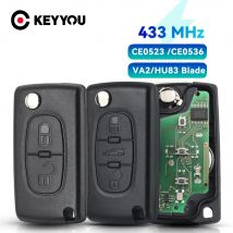 KEYYOU 2/3 przyciski Filp zdalny kluczyk 433MHz dla Citroen C1 C2 C3 C4 C5 Berlingo Picasso dla