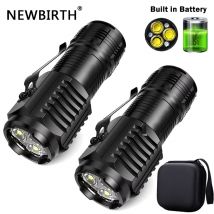 Mini 3LED Flashlight With Pen Clip，Night Walking, Portable Brightness,Rechargeable Waterproof Emergency Spotlight Outdoor Torch