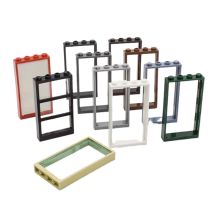 10 Stück 1x4x6 Türrahmen Smart Window kompatibel mit 60596 60616 MOC-Teilen, Baustein-Modellzubehör, Kinderspielzeug