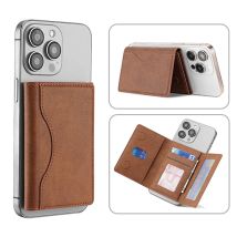Dreifach faltbare magnetische Handy-Geldbörse, PU-Leder, Kartentasche, Magsafe-Kartenhalter-Geldbörse für Apple IPhone 16, 15, 12, 13, 14 Pro Max Plus Mini