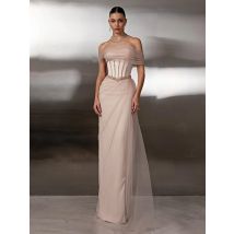 Smileven Elegant Straight Prom Dress Strapless Lace Up Party Gowns Backless Beading Occassion Dress Customized 2026