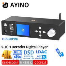 5.1CH DTSHD-Decoder für Audio Atmos ESS9038q2m*3 Konverter 4K HDMI2.0 Qcc5125 Bluetooth5.1 Adapter DSD PCM768K DAC ARC PCUSB OTG