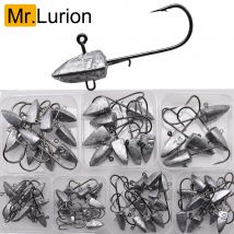 MrLurion scatola Confezione 3.5g 5g 7g 10g 14g 21g 28g Triangolo Testa NED Ganci per verme morbido esca esca. pesca jigging testa ganci rig