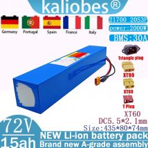 Neuer 72V 15Ah 21700 Lithium-Akku mit 20S3P 30A BMS 100-2000W, ausgestattet mit 84V-Akku für Schwimmboote