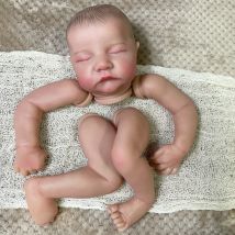 19 Zoll bereits bemalte Reborn-Puppenteile Levi unmontiertes lebensechtes Baby-3D-Gemälde mit sichtbaren Adern Stoffkörper im Lieferumfang enthalten