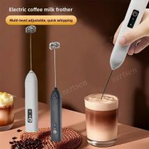 Espumador de leche inalámbrico, licuadora eléctrica de mano tipo C, Mini cafetera de acero inoxidable, batidora para café, crema de capuchino