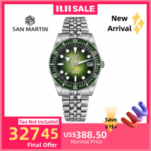 San Martin 40mm 9015 Gradient JianZhan Dial Men Dive Watch 3H Date New 5-Link Bracelet On The Fly Clasp BGW-X1 20Bar SN0148