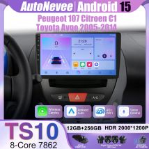 Auto Radio Android 15 Für Peugeot 107 Citroen C1 Toyota Aygo 2005-2014 Drahtlose Carplay Android Auto GPS RDS wifi Keine 2din DVD