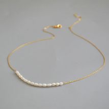 Messing Mit 18K Gold Natürliche Echt Perle Halskette Wowen Schmuck Party Designer T Zeigen Runway Kleid Japan Koreanische Mode