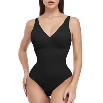 Shape wear Bodysuit Tanga Shaper für Frauen Taillen trainer Body Shaper Deep V Neck Abnehmen Unterwäsche eingebaute BH Unterhemden Tops