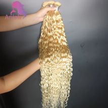 1/2/3PCS 613 Blonde Bundles Echthaar Wasserwelle 10-30 Zoll 100 % unverarbeitete reine Echthaarverlängerungen 12A Grade Full End