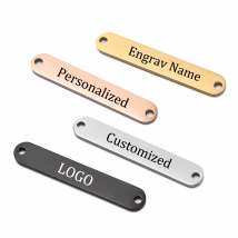 20 Stück Laser Custom Name Logo Datum Text Rechteck Charms Edelstahl individuelle Anhänger für DIY Halskette Armbänder Herstellung