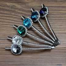 1 Paar Luxus runde Kristall Haars pange Kreis Diamante Vintage Haars pange für Frauen Mädchen schicke Haarschmuck
