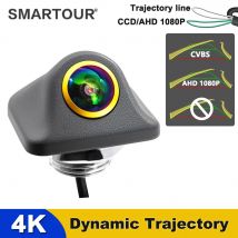 Smartour AHD 1080P Traiettoria dinamica Telecamera di retromarcia per auto Vista posteriore Fisheye HD Visione notturna Backup Track HD Telecamera di parcheggio per auto