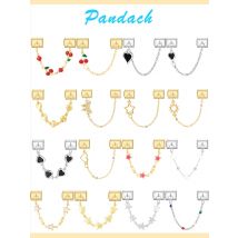 Pandach Trendy Cherry Star Love Sun Moon Chessboard Chain 9mm Italian Stainless Steel Elastic Splicing Module DIY Jewelry Making