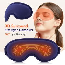 Maschere per gli occhi riscaldate per occhi asciutti Maschera per massaggio termico regolabile ricaricabile 3D Allevia l'affaticamento degli occhi Visiera per dormire in casa per ufficio