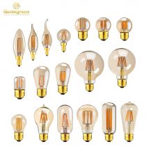 Retro Vintage Edison-Glühbirnen E14 Filament LED-Lampe E27 Dimmbare LED-Birne G125 G40 G80 A19 ST64 C35T Kronleuchter Dekorationsbeleuchtung
