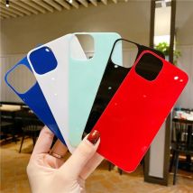 15Colors Back 9H Tempered Glass  For iPhone 15 14 Plus 12 mini 13 11 Pro Max Rear Screen Protector Film Serria Blue White Black