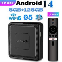 2025 Nuovo Q7 Smart TV Box Android14 Allwinner H313 8G + 128GB ROM Dual-Band WiFi 6 Bluetooth 5.2 Lettore multimediale remoto vocale Google