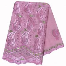 Neueste Heiße Verkauf Afrikanische Frauen Schals Großen Kreis Design Große Stickerei 100% Baumwolle Mit Grenadine Großen Schal für Schals Pashmina