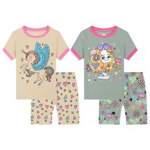 Baumwolle Kleinkind Mädchen pjs Sommerkleid ung Nachtwäsche setzt Größe 2 bis 9 Jahre