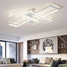 Lampadario moderno a LED per soggiorno, camera da letto, cucina, casa, plafoniere, lampade rettangolari bianche, luce bianca 6000K