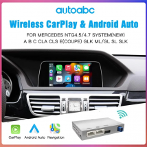 AUTOABC Drahtloses CarPlay Android Auto für Mercedes Benz A B C E Klasse GLA CLA GLK SLK CLS W204 W176 W246 X204 W212 C117 NTG4.5/4.7 2012-2015 Mirror Link Airplay Multimedia Navigationszubehör
