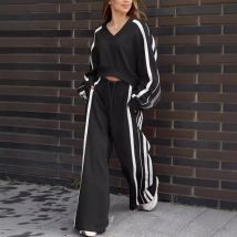 2024 neue Tops Sets Frauen Herbst 2 Stück Sets Outfits Casual Jogginghose Vielseitig Lange ärmeln Sweatshirts Mäntel Hosen