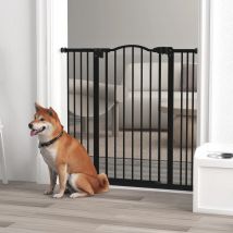 PawHut Barrera para Perros con Ancho Ajustable 74-100 cm Negro