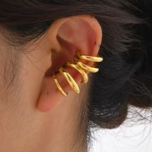 Clip per osso dell'orecchio a forma di C con piercing falso unico per donna ragazza, clip per orecchio con cartilagine a goccia d'acqua, regalo di gioielli per polsino dell'orecchio in acciaio