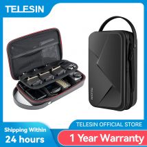 TELESIN Borsa spaziale regolabile da trasporto impermeabile PU per GoPro Hero 13 12 11 10 9 8 7 6 Insta360 DJI Osmo Action Accessori Bag