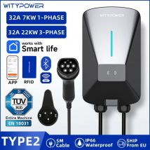 Stacja ładowania WityPower Type2 EV Wallbox 7kW 22kW Szybka stacja ładowania z kontrolą przez aplikację Ładowarka do pojazdów elektrycznych dla Tesli