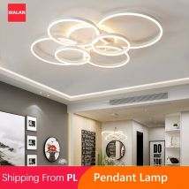 Nordycki LED Żyrandol Sufitowy Nowoczesna Lampa Sufitowa do Kuchni i Salonu Sterowanie Pilotem Trójkolorowa Ściemniana Lampa Domowa Wewnętrzna