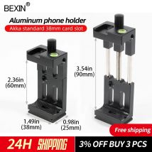 Clip per supporto per telefono cellulare con staffa per treppiede più stabile per microfono con torcia per telefono con livella a bolla d'aria e attacco per slitta fredda
