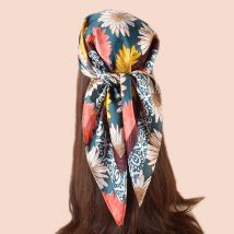 1 STÜCK 27,56 x 27,56 Zoll Blumendruck-Bandana im böhmischen Stil, Damen-Kopftuch, Haarband, perfekt zum Verbesserten Ihres Aussehens