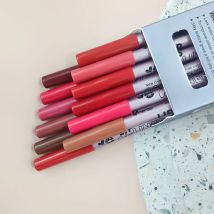 12 pcs Long-Lasting Lipstick Set with Professional Lip Liner Pencil and Matte Lip Gloss for Women Valentine's Day Gifts