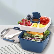 1100 ml/1500 ml Tragbare Lunchbox Container 2 Schicht Gitter Salatschüssel Bento Boxen Salatschüsseln Lunchbox Lunchbehälter für Lebensmittel
