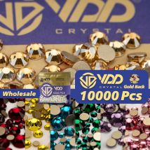 VDD 10000 Pz All'ingrosso di Alta Qualità Strass di Cristallo Oro Parte Posteriore Piana di Vetro Non Hotfix Strass Pietre FAI DA TE Unghie artistiche Accessori