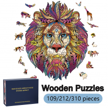 Holzpuzzles für Erwachsene, 109/212/310 Teile, einzigartig unregelmäßige Holzpuzzles in Tierform, Puzzle mit hohem Schwierigkeitsgrad